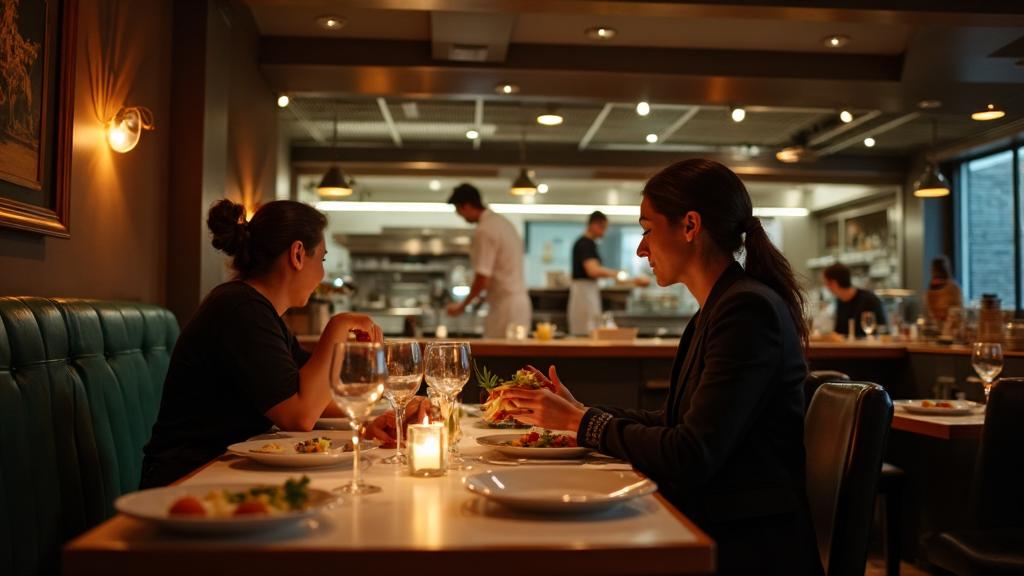 Restaurante com clientes satisfeitos